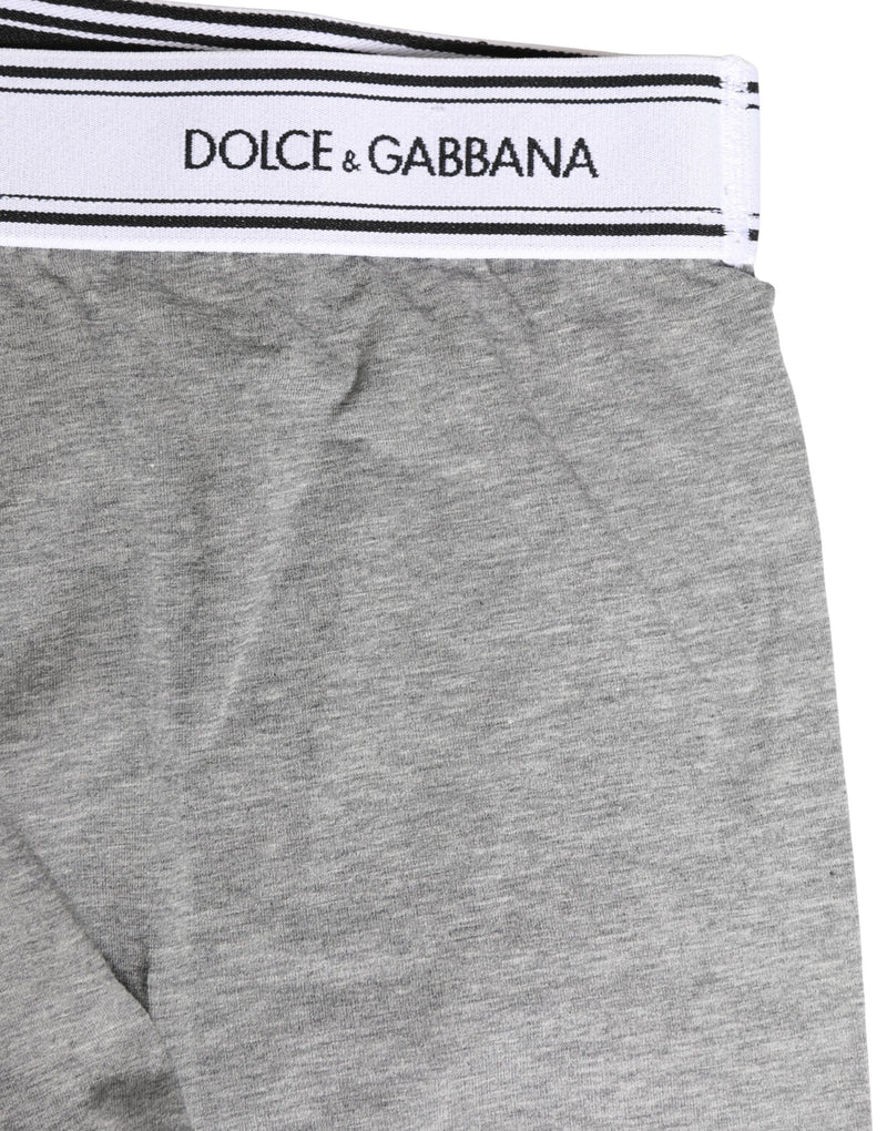 Dolce & Gabbana Gray Logo Waistband Cotton Men Boxer Underwear