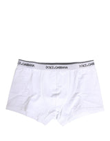Dolce & Gabbana White Logo Waistband Cotton Boxer Underwear