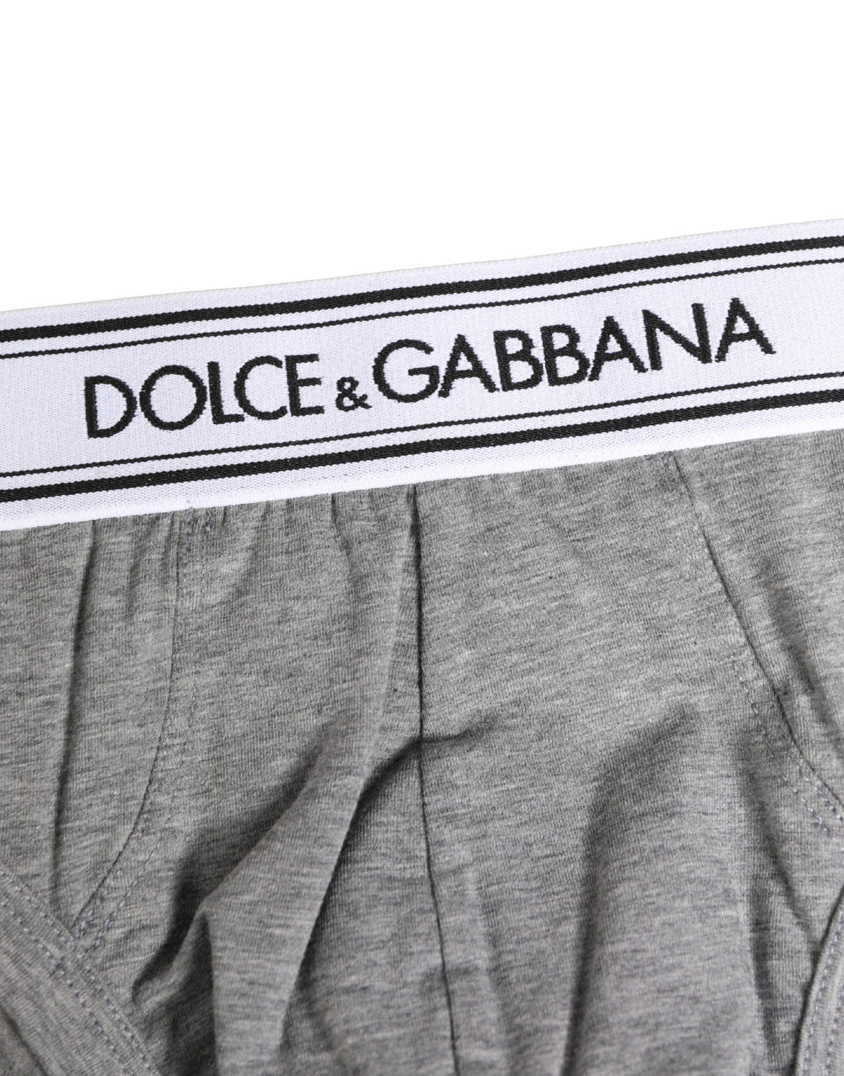 Dolce & Gabbana Gray Logo Waistband Men Midi Brief Underwear