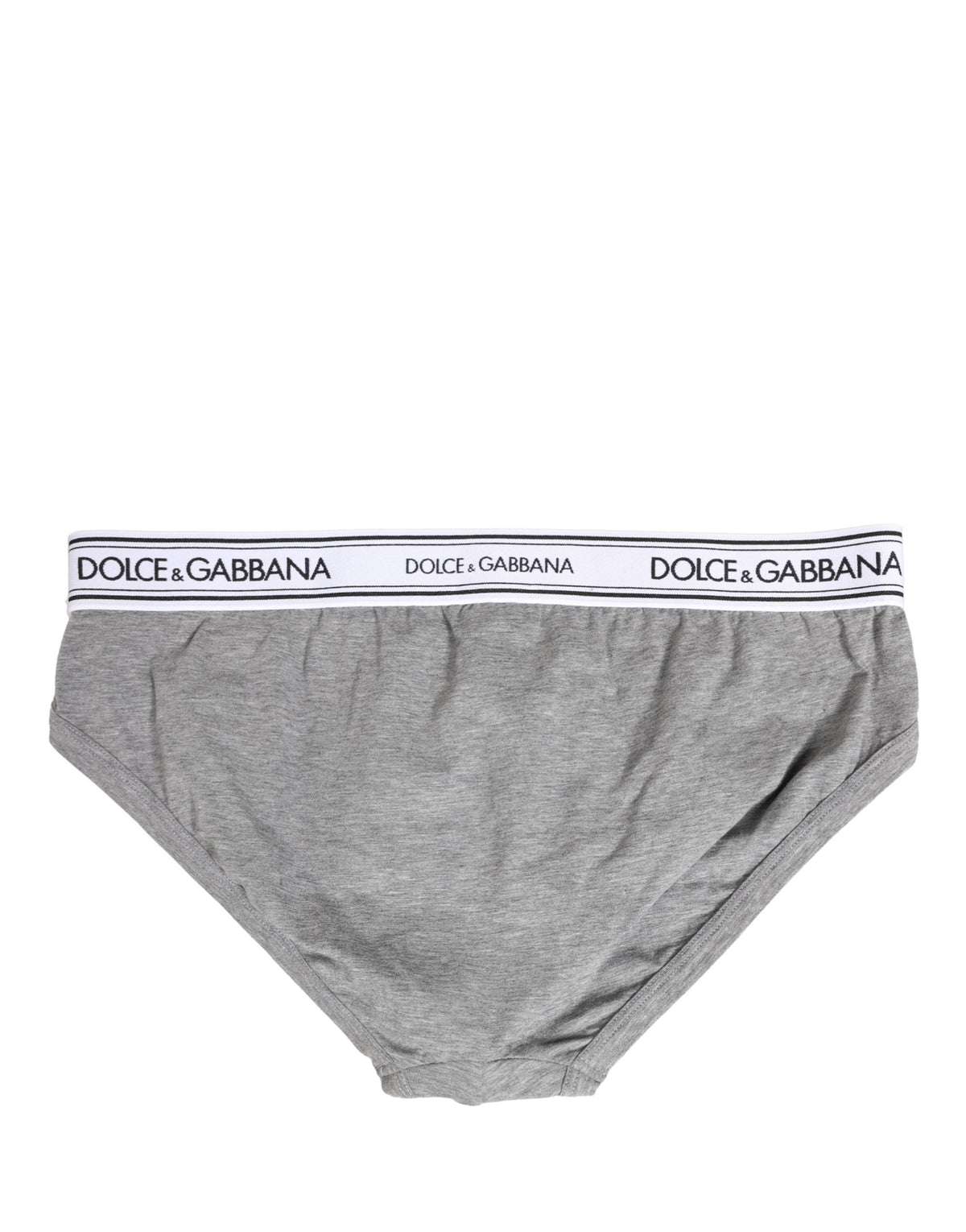 Dolce & Gabbana Gray Logo Waistband Men Midi Brief Underwear