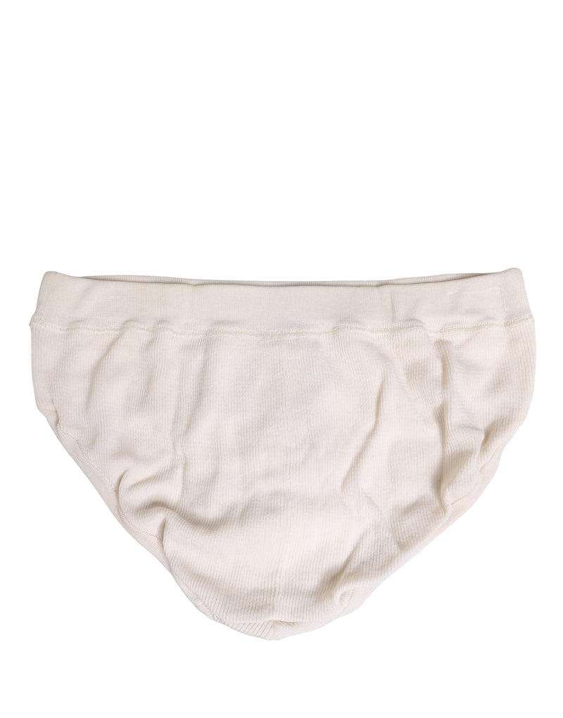 Dolce & Gabbana Off White Logo Silk Men Briefs Underwear
