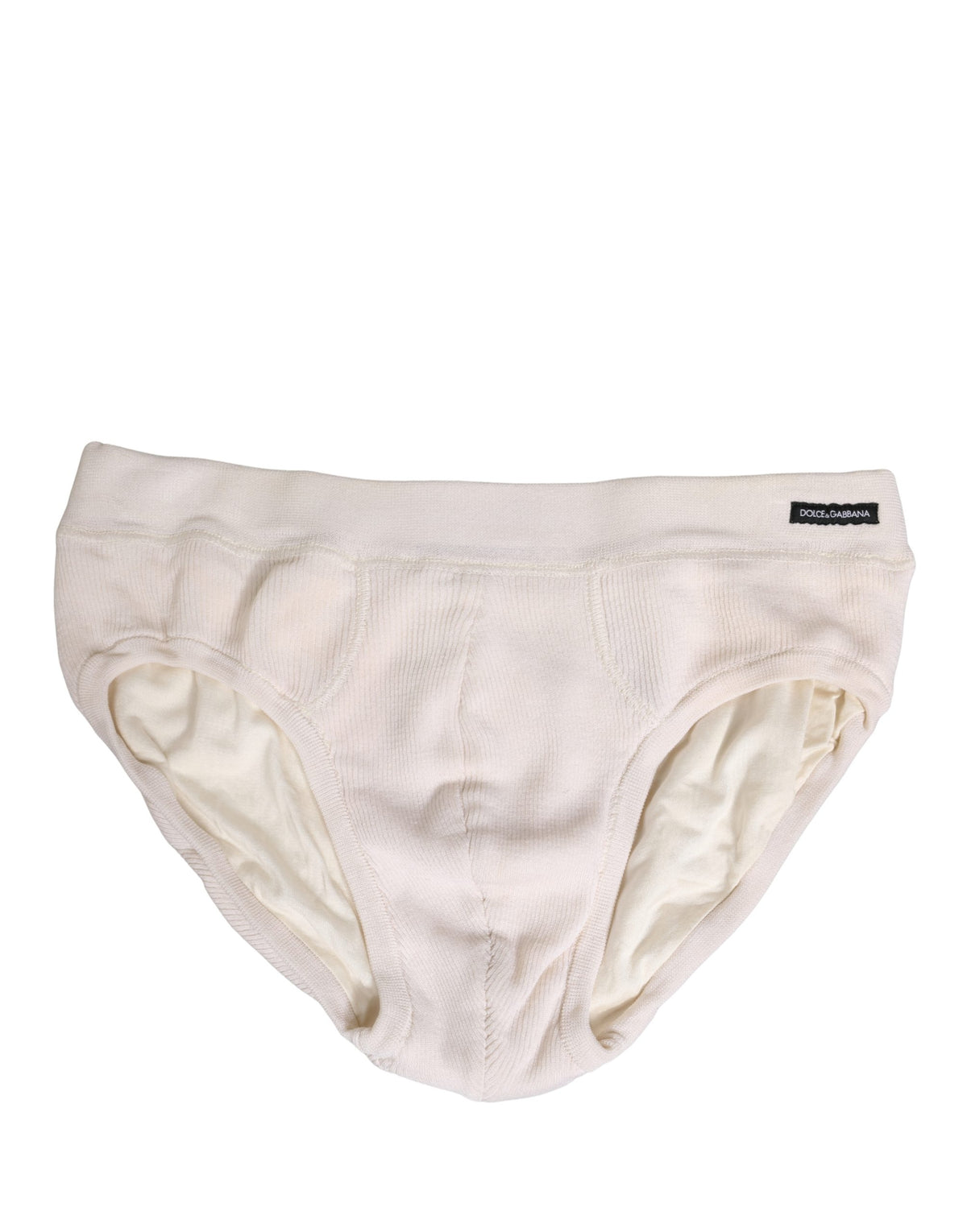 Dolce & Gabbana Off White Logo Silk Briefs for Men