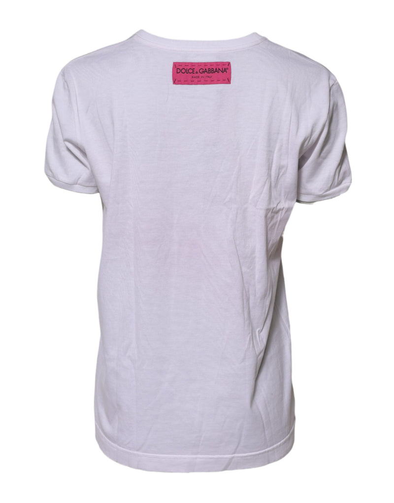Dolce & Gabbana White D&G Is Flowers Embellished T-shirt