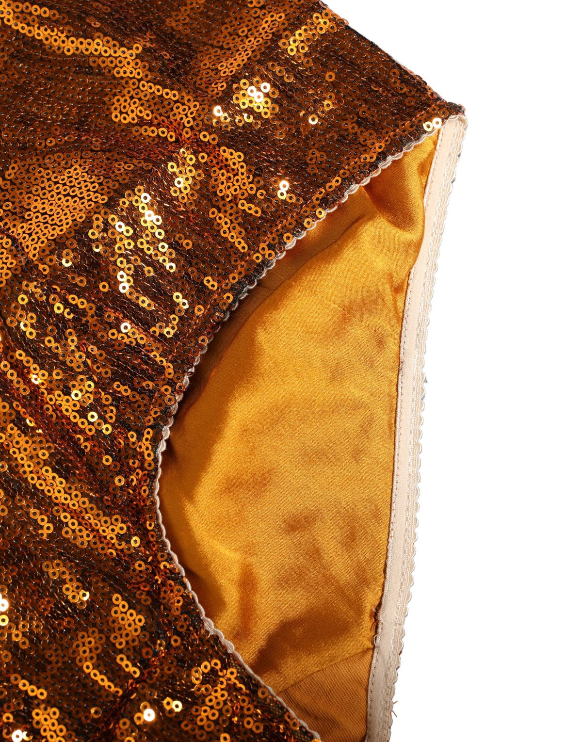 Dolce & Gabbana Orange Sequin High Waist Girdle Underwear