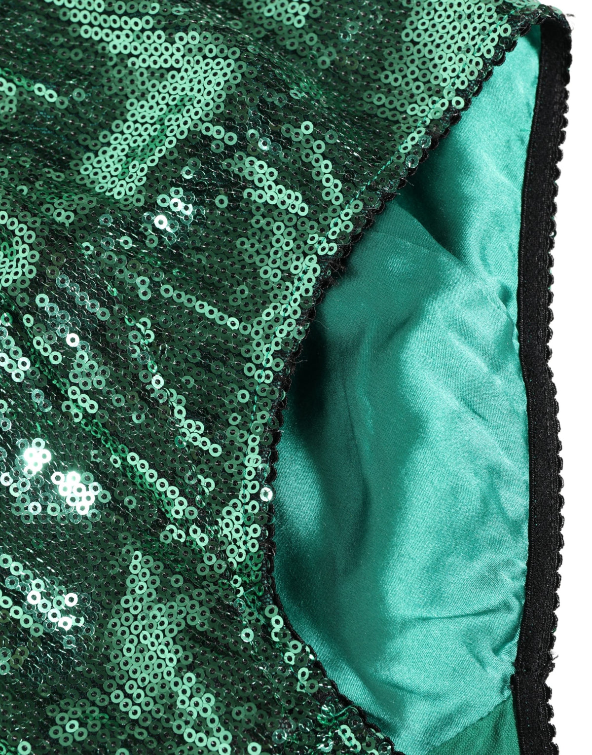 Dolce & Gabbana Green Sequin High Waist Girdle Underwear
