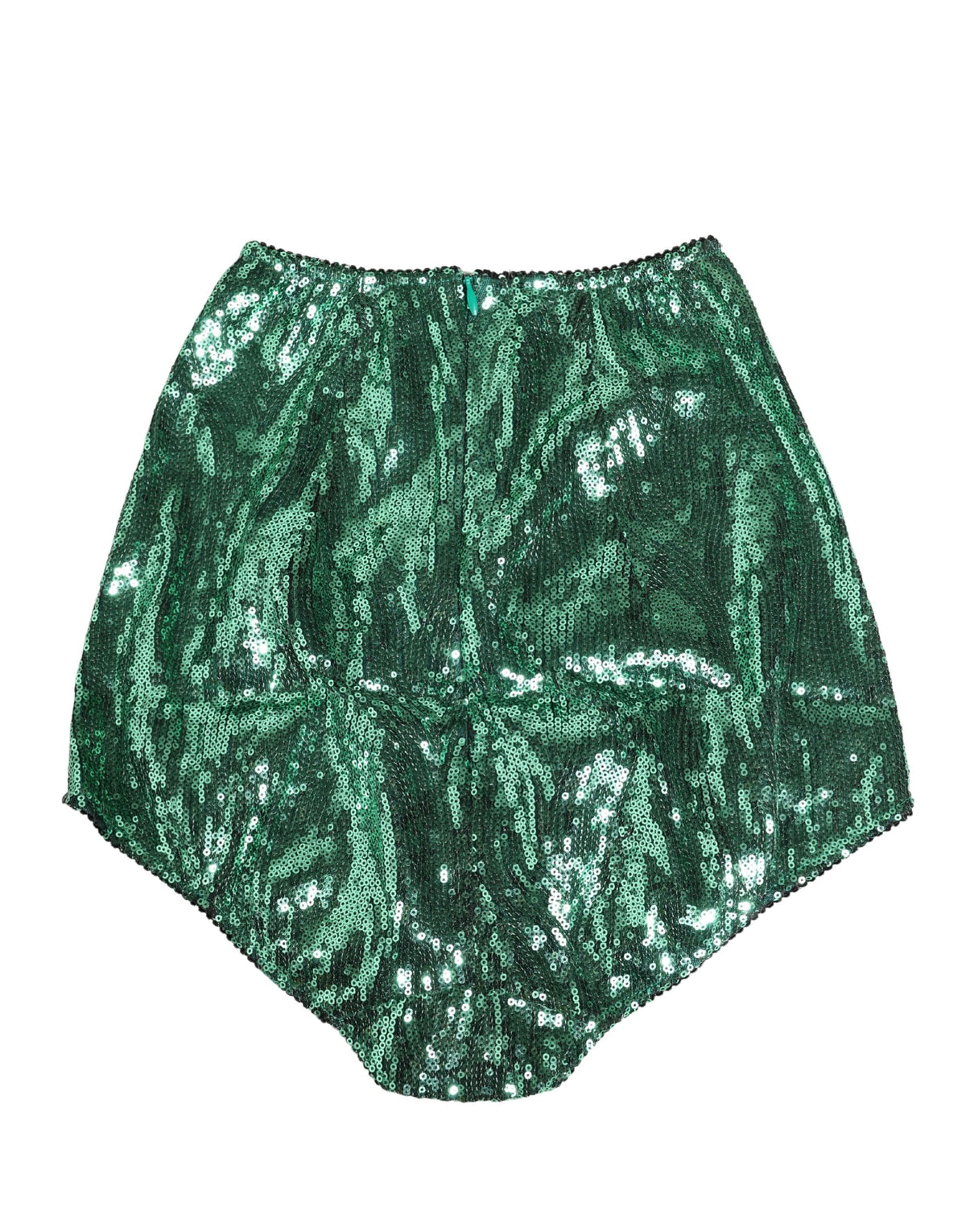Dolce & Gabbana Green Sequin High Waist Girdle Underwear