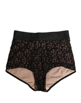 Dolce & Gabbana Black Cotton DG Logo High Waist Girdle Underwear