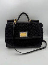 Dolce & Gabbana Sicily Python and Macramé Handbag
