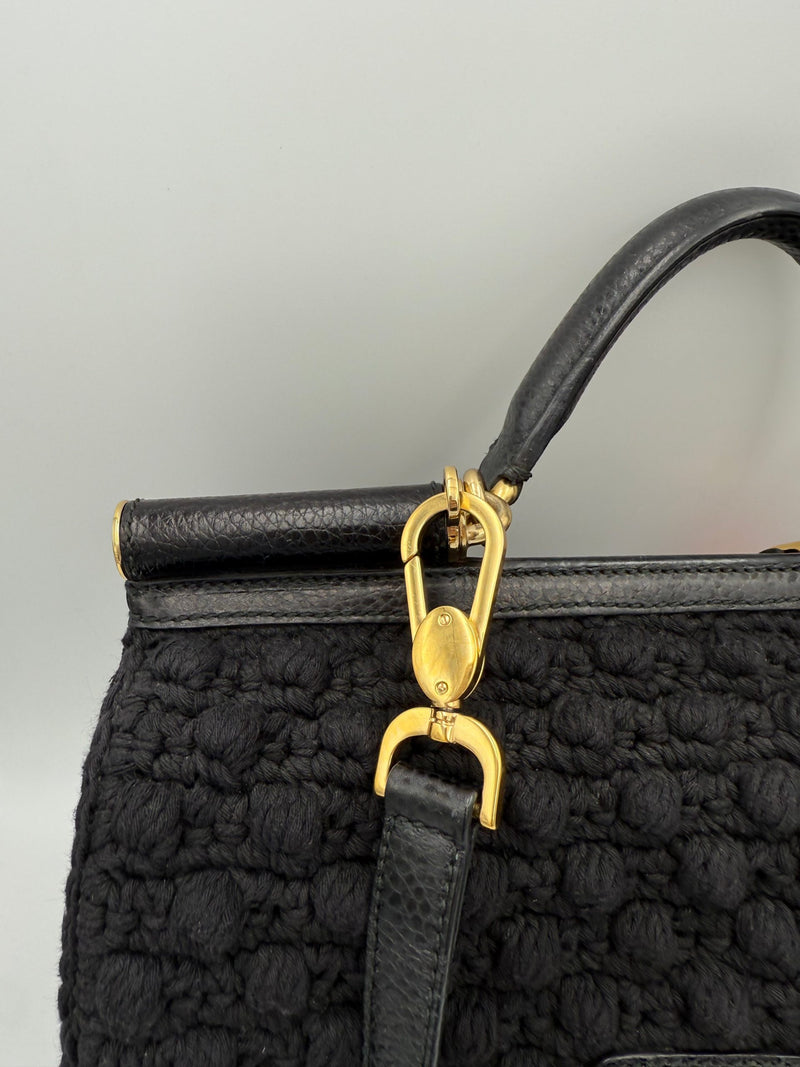 Dolce & Gabbana Sicily Python and Macramé Handbag