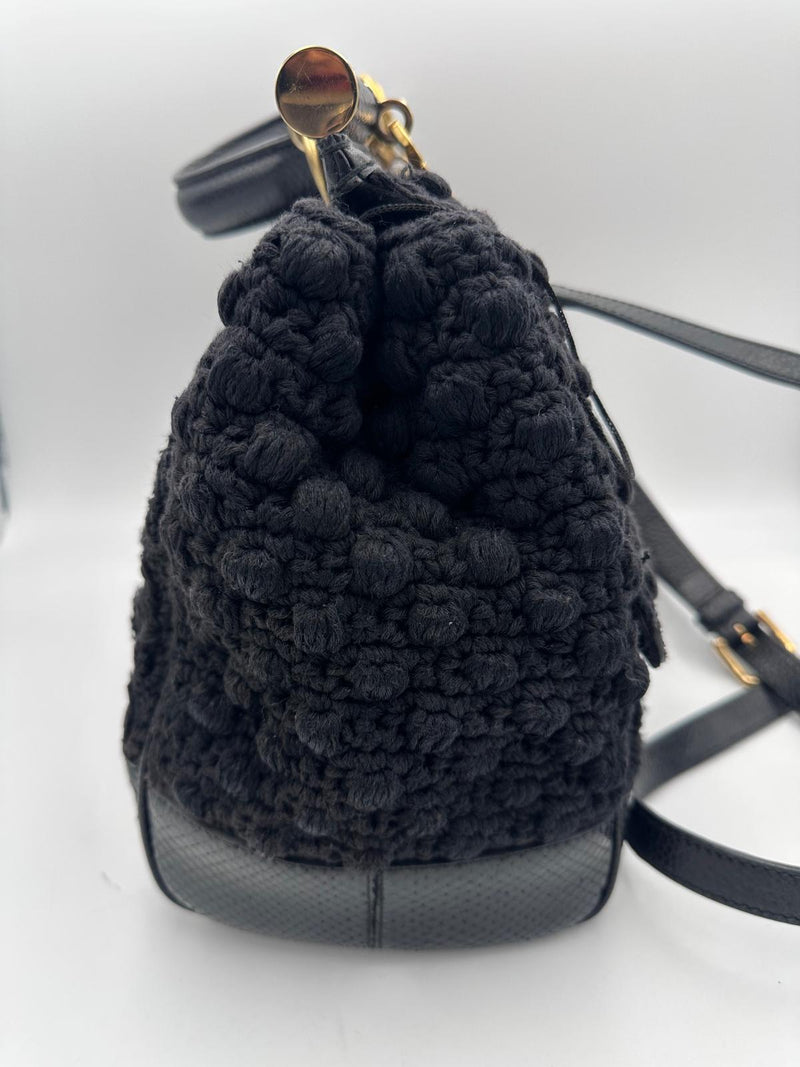 Dolce & Gabbana Sicily Python and Macramé Handbag
