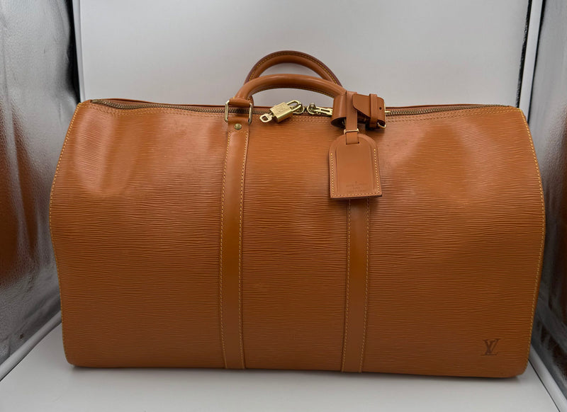 Louis Vuitton KEEPALL 50 en cuir EPI marron - Sac à main