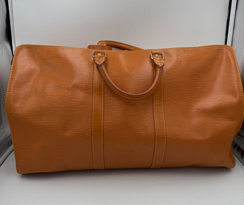 Louis Vuitton KEEPALL 50 en cuir EPI marron - Sac à main