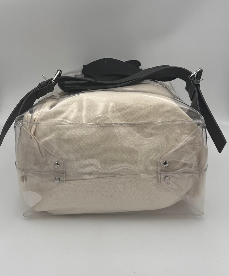 Valentino Garavani Leather and Transparent Plastic Backpack