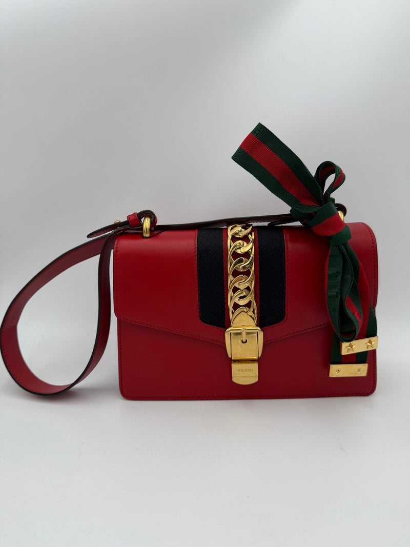 Gucci Sylvie Red Handbag - Timeless Elegance