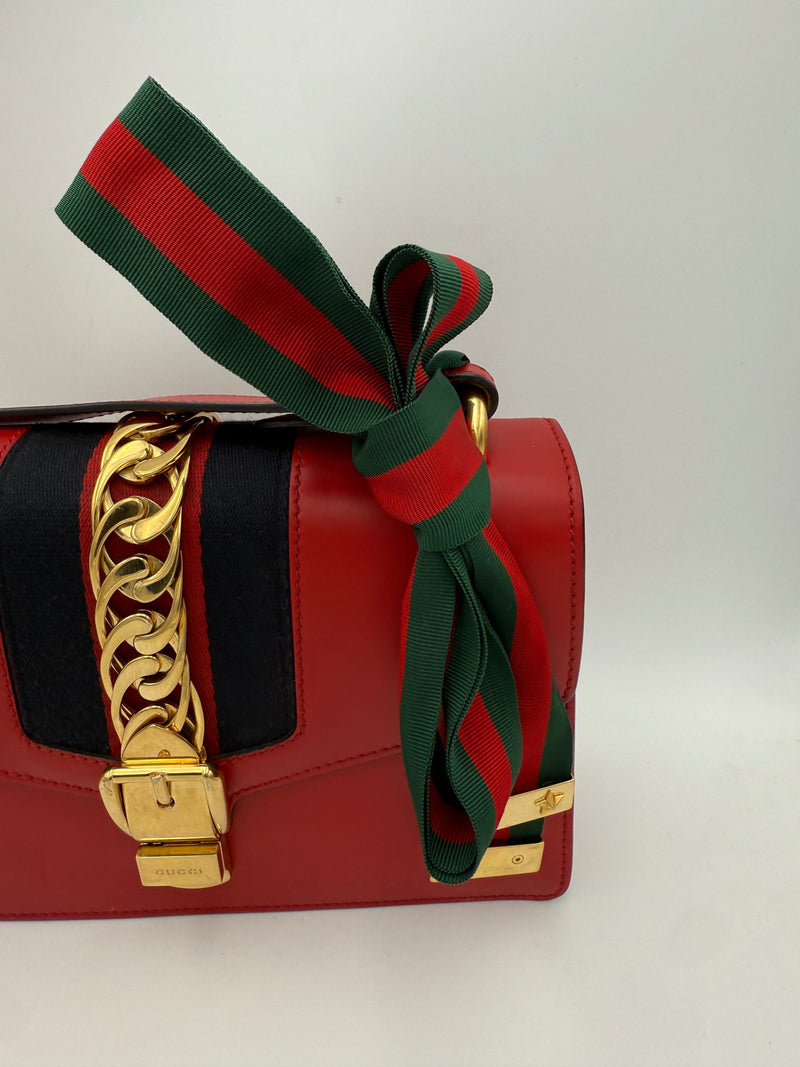 Gucci Sylvie Red Handbag - Timeless Elegance