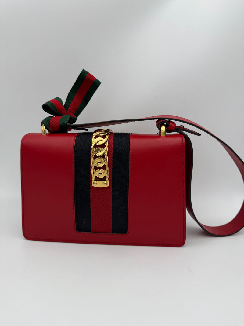 Gucci Sylvie Red Handbag - Timeless Elegance