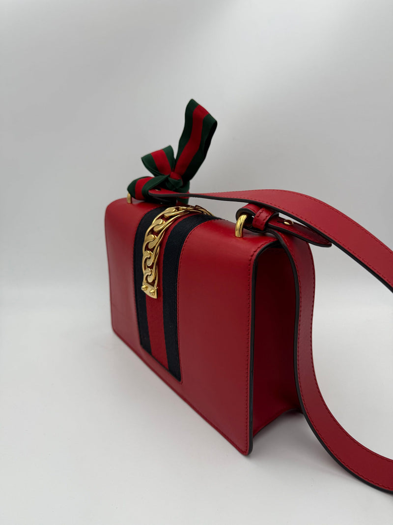 Gucci Sylvie Red Handbag - Timeless Elegance
