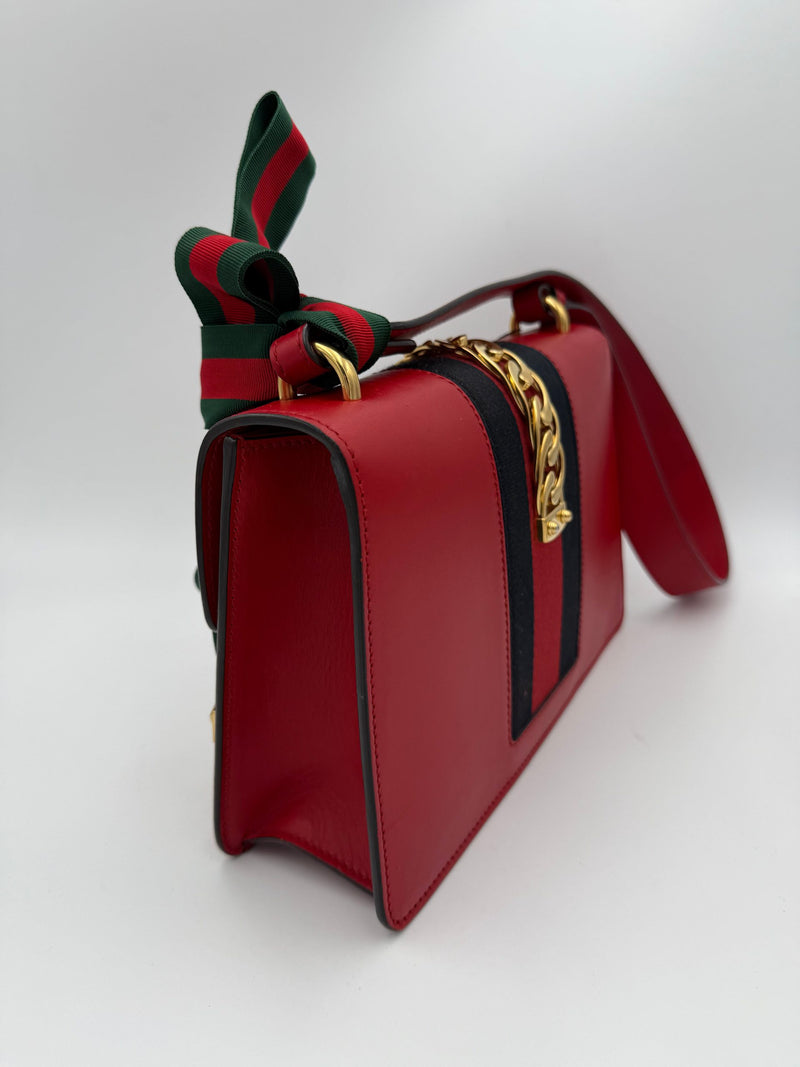 Gucci Sylvie Red Handbag - Timeless Elegance