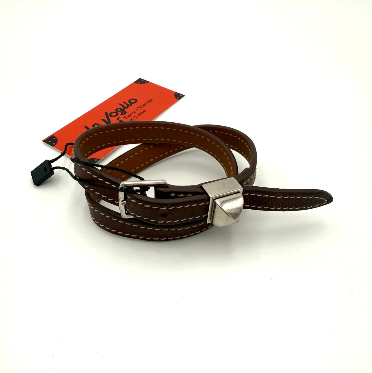 Bracelet Hermès HERMÈS MEDOR en cuir et clous en argent