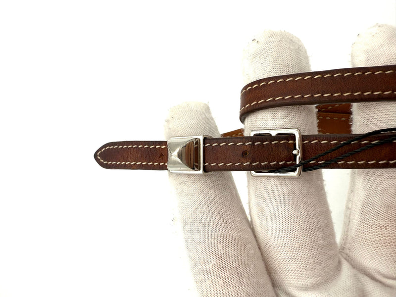 Bracelet Hermès HERMÈS MEDOR en cuir et clous en argent