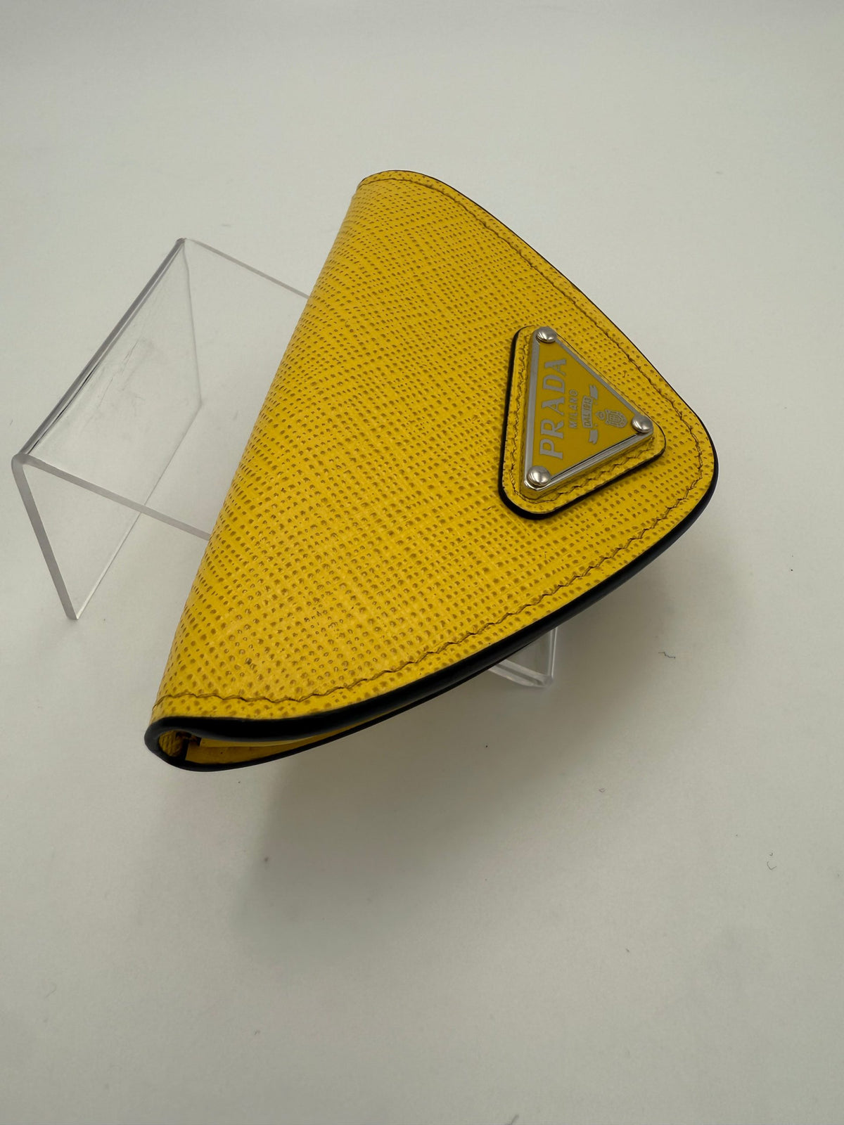 Prada PRADA Saffiano Yellow Coin Purse - Unique Luxury Accessory