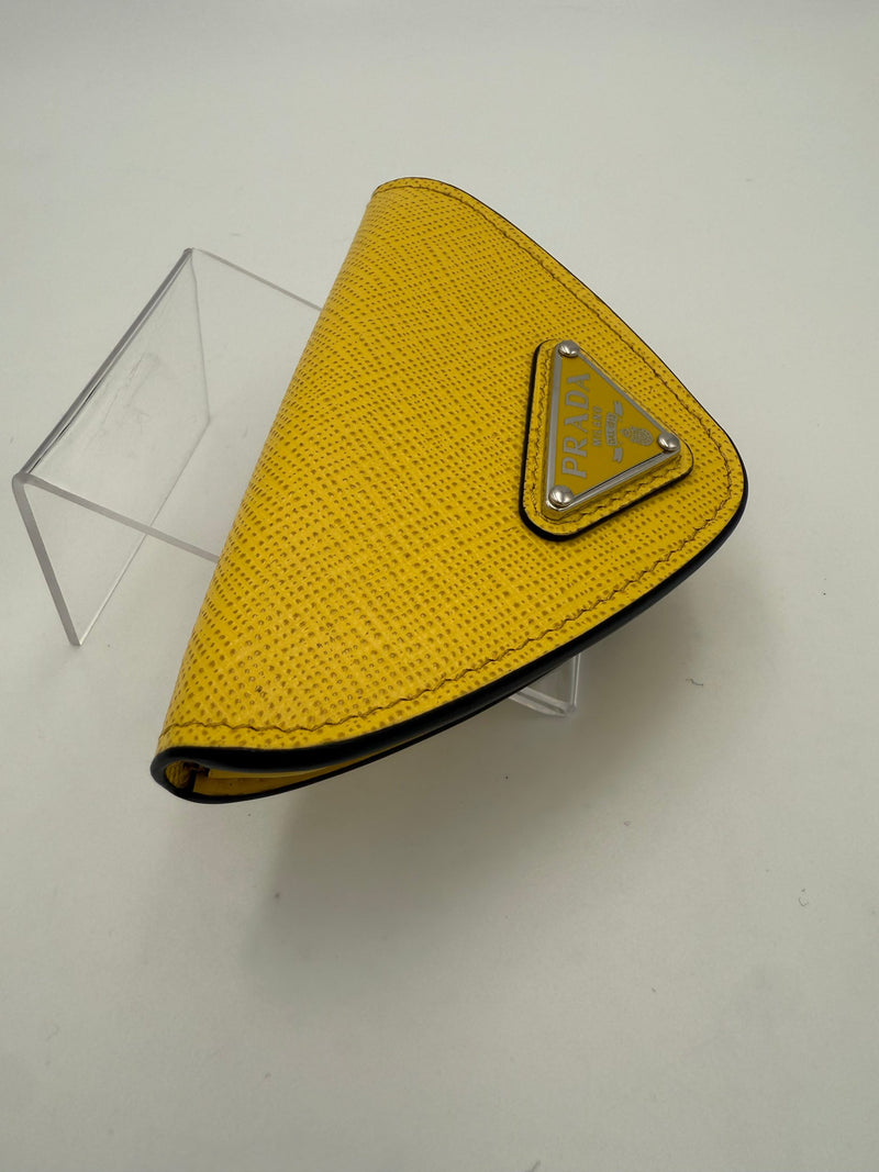 Prada PRADA Saffiano Yellow Coin Purse - Unique Luxury Accessory