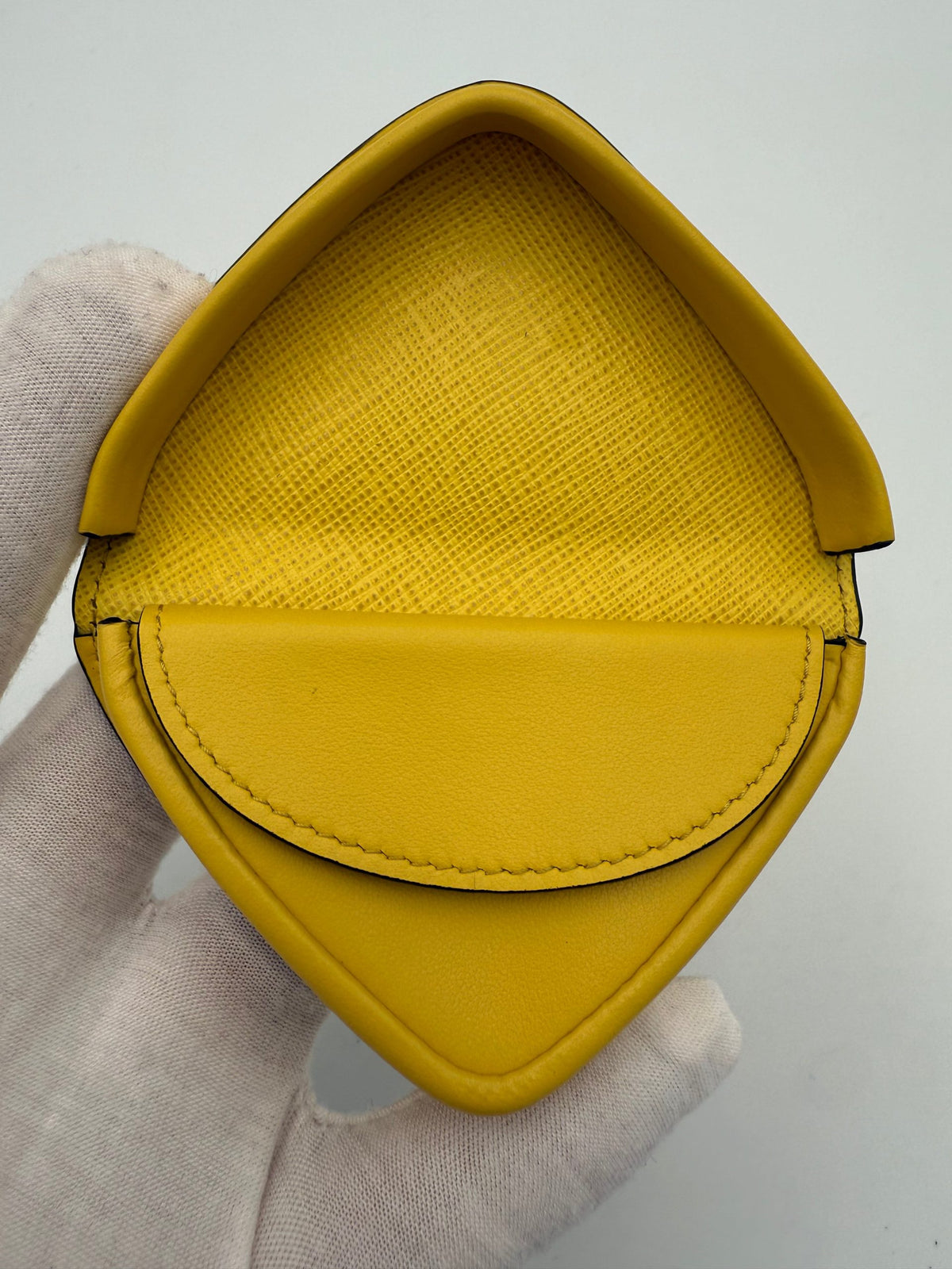Prada PRADA Saffiano Yellow Coin Purse - Unique Luxury Accessory
