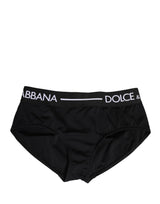 Dolce & Gabbana Black Nylon Stretch Coulotte Panty Underwear