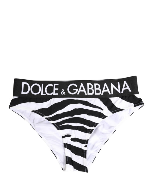 Dolce & Gabbana Brief Panty Underwear in Black and White Zebra Print