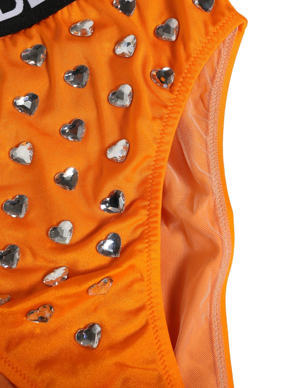 Dolce & Gabbana Orange Crystal High Waist Brief Panty