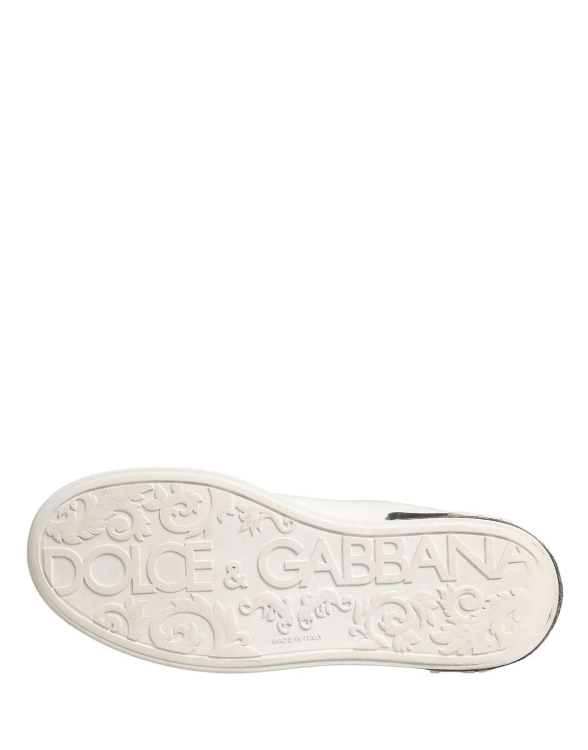 Dolce & Gabbana Portofino White Black Leather Sneakers
