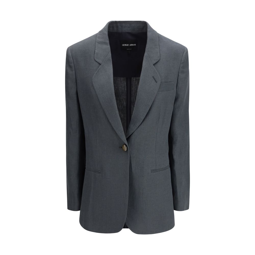 Giorgio Armani Gray Linen Jacket - Elegant Tailored Design