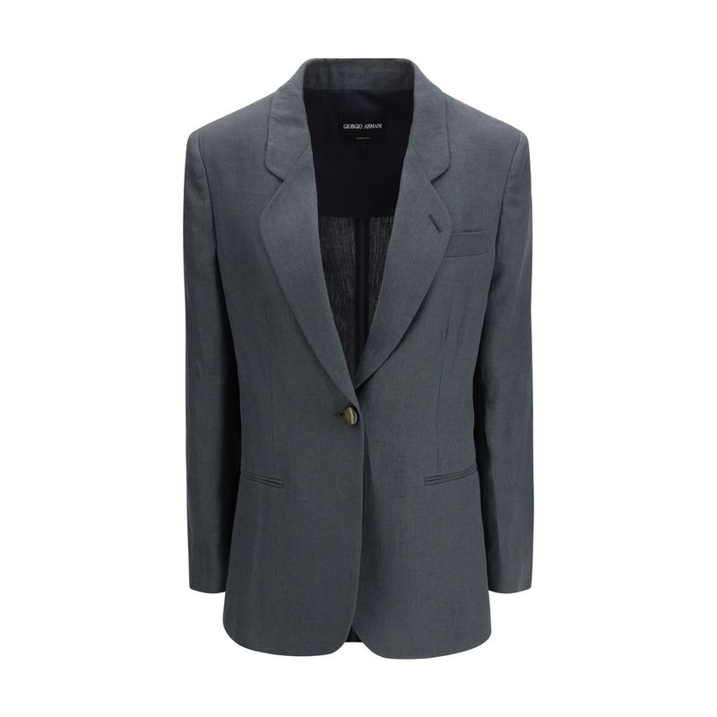 Giorgio Armani Gray Linen Jacket - Elegant Tailored Design