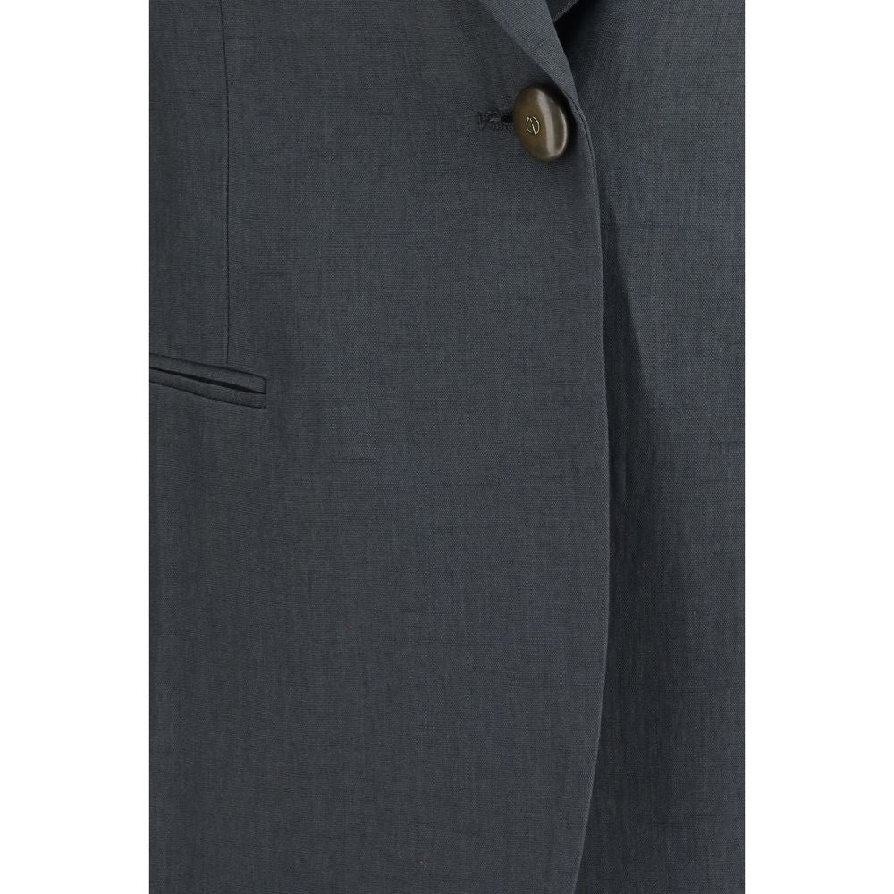 Giorgio Armani Gray Linen Jacket - Elegant Tailored Design