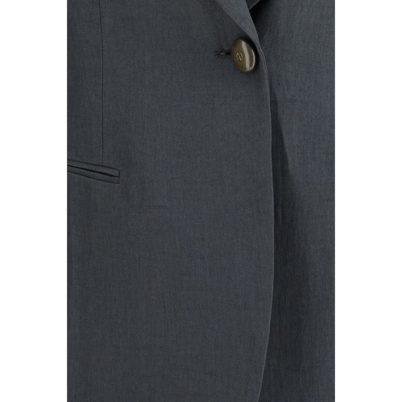 Giorgio Armani Gray Linen Jacket - Elegant Tailored Design