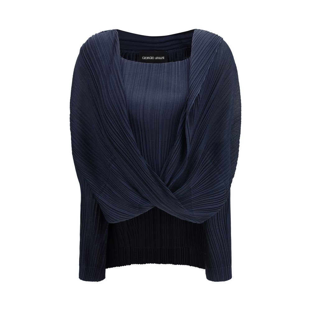 Giorgio Armani Blue Viscose Blouse - Elegant and Contemporary