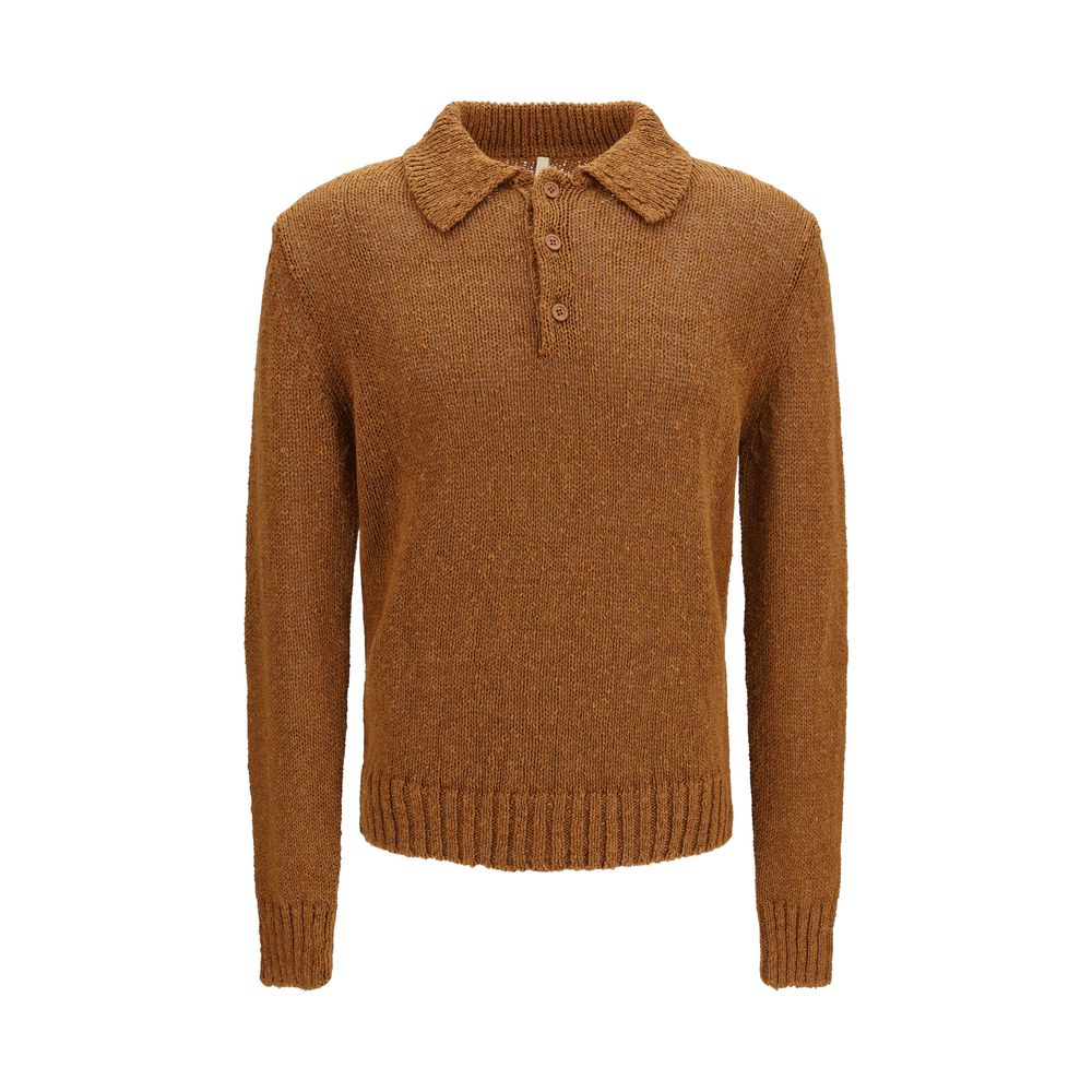 Polo Shirt en Coton Marron Sunflower