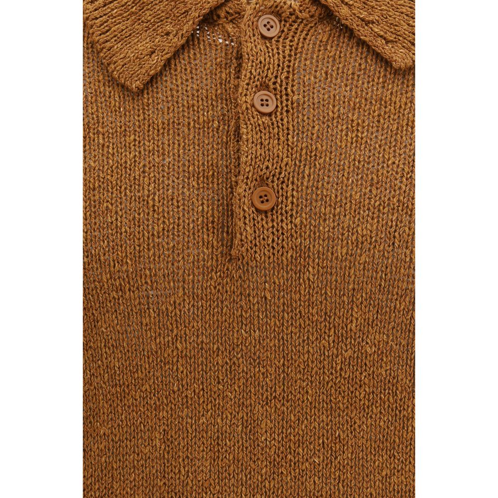 Polo Shirt en Coton Marron Sunflower