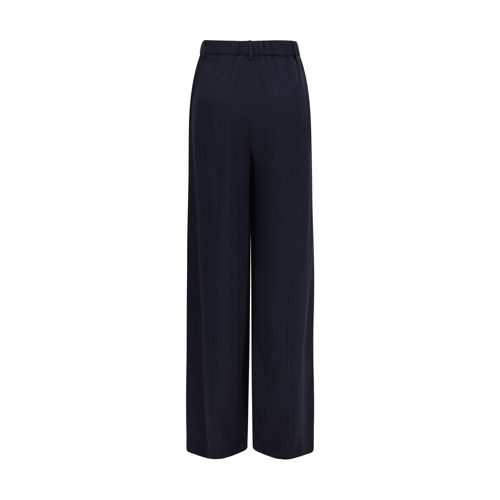 Gucci Blue Viscose Diamond-Jacquard Casual Pants