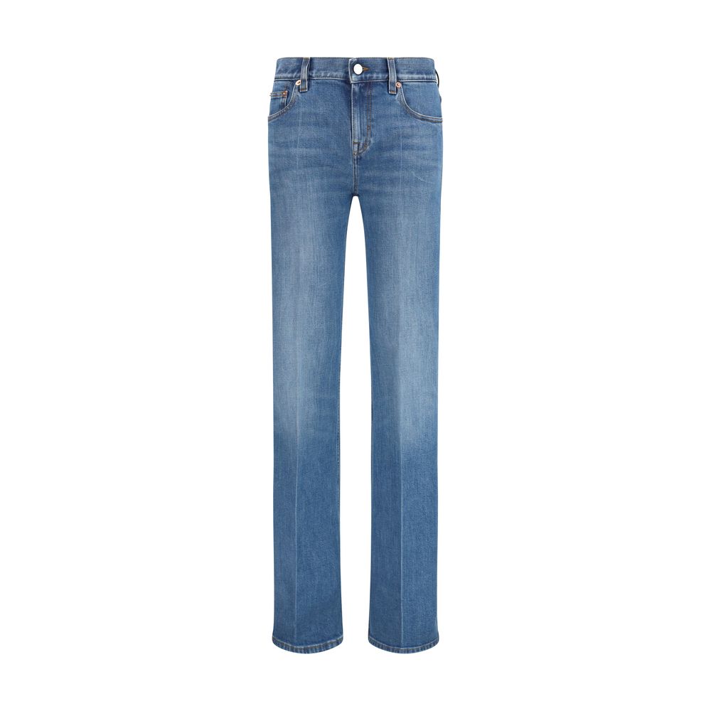 Jeans Flared en Coton Bleu Gucci pour Femme