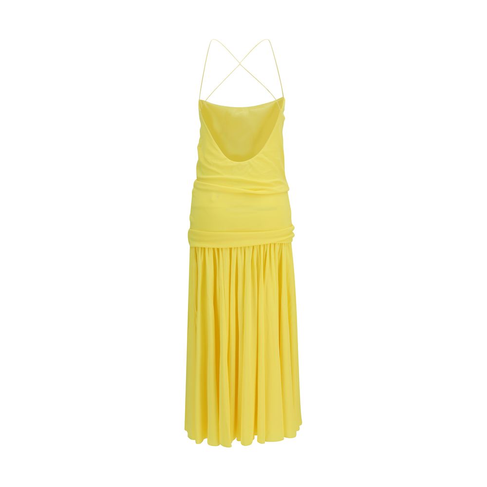 Jacquemus Bicolor Viscose Casual Dress - Midi Pleated Design