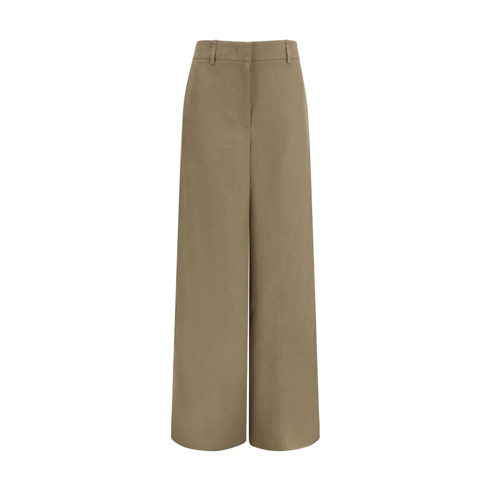 Giorgio Armani Beige Linen Casual Pants for Women