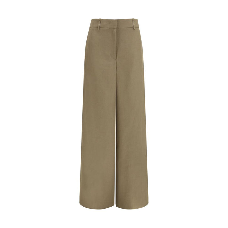 Giorgio Armani Beige Linen Casual Pants for Women