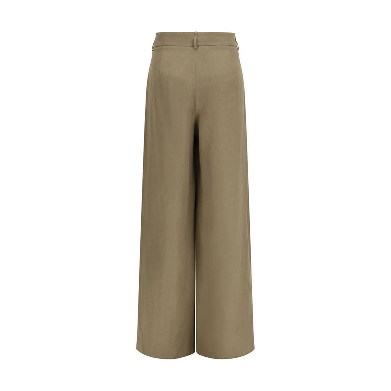 Giorgio Armani Beige Linen Casual Pants for Women