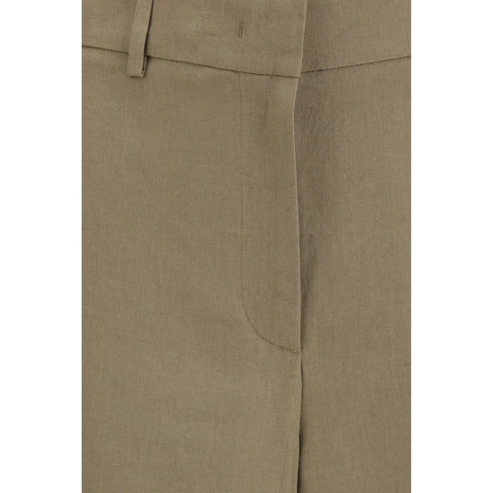 Giorgio Armani Beige Linen Casual Pants for Women