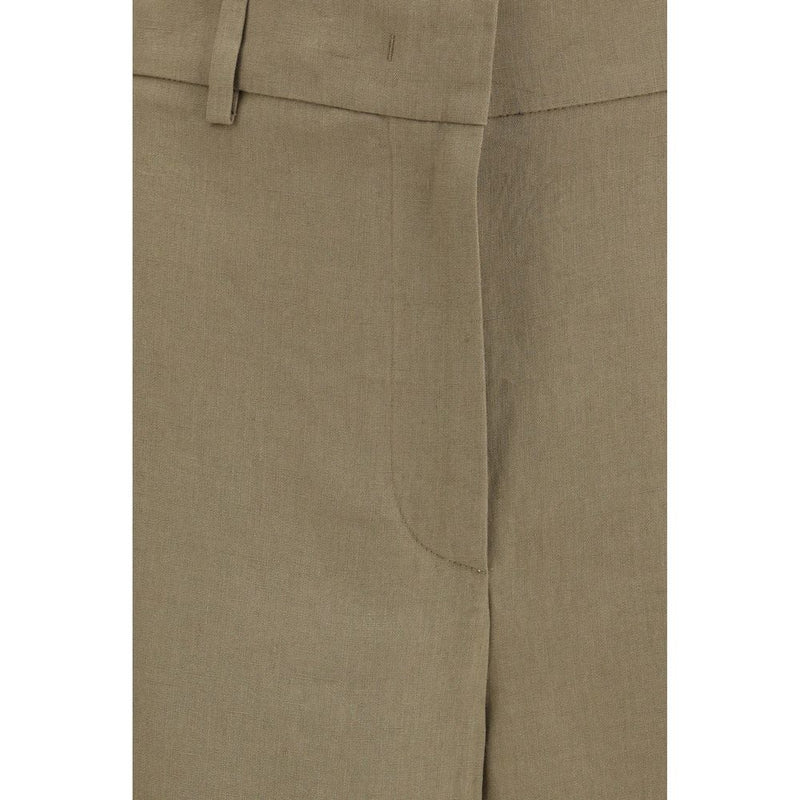Giorgio Armani Beige Linen Casual Pants for Women