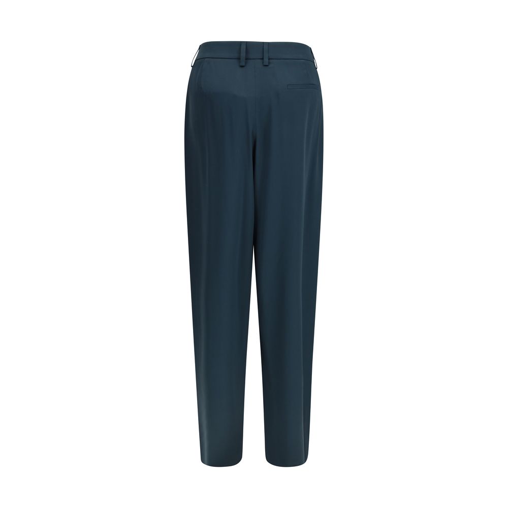 Giorgio Armani Blue Silk Casual Pants for Women