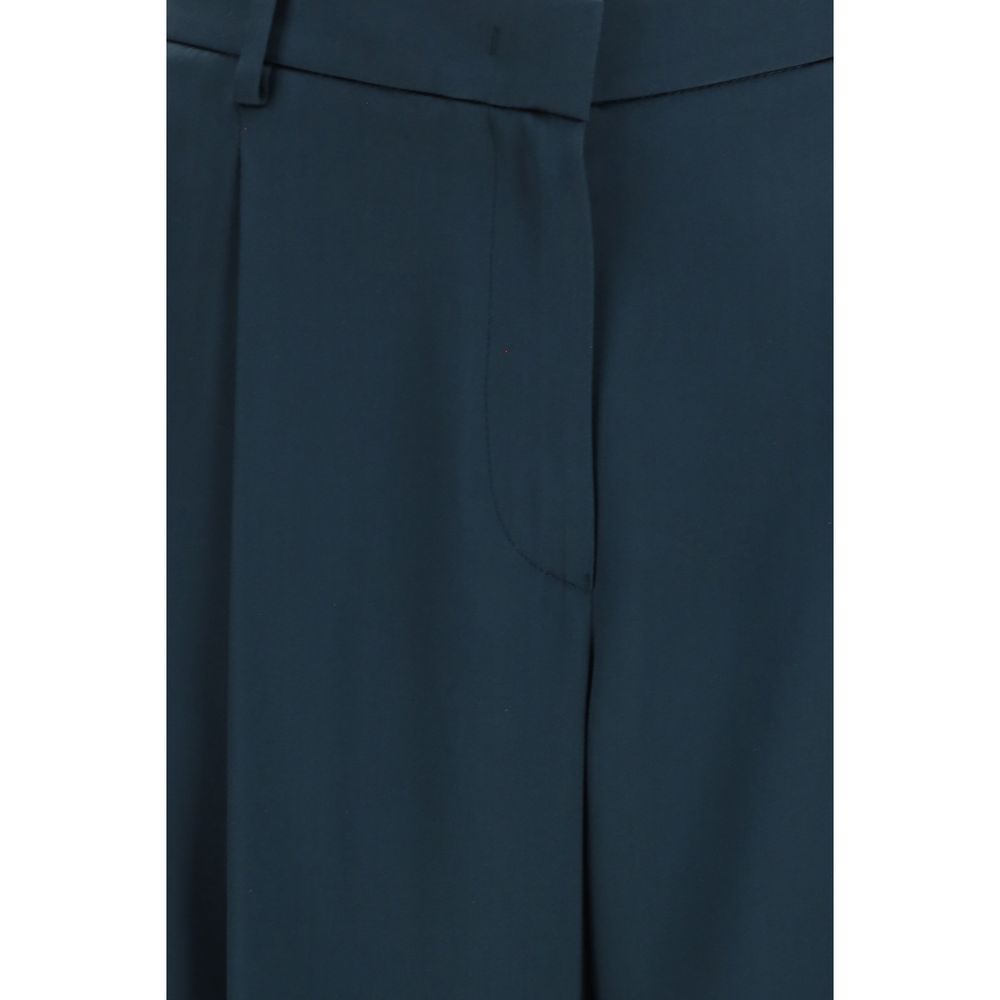 Giorgio Armani Blue Silk Casual Pants for Women