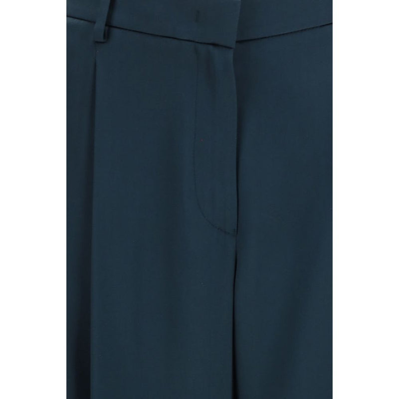 Giorgio Armani Blue Silk Casual Pants - Elegant & Sophisticated
