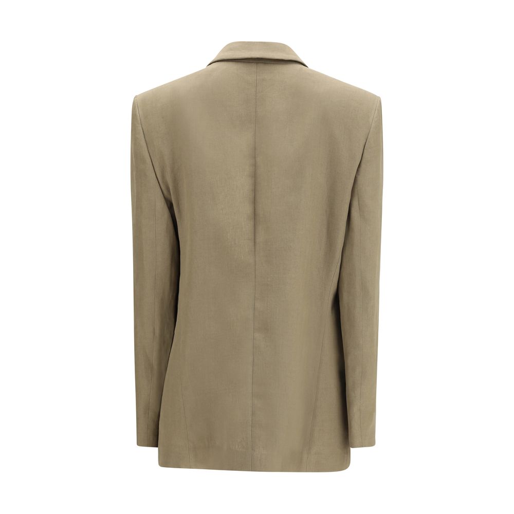 Giorgio Armani Brown Linen Coat - Elegant Tailored Jacket